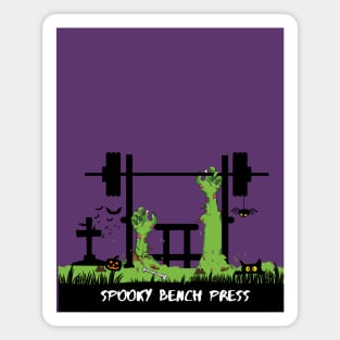 Spooky Zombie Bench Press Halloween Gym Workout Magnet